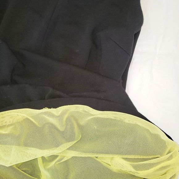 Andrew Marc black dress neon lime lining open back - Picture 10 of 11